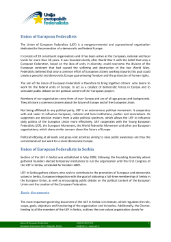 Union of European Federalists Union of European Federalists in