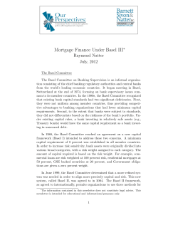 Mortgage Finance Under Basel III