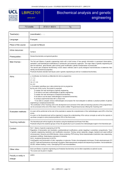 Biochemical analysis and genetic engineering