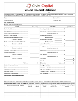 Personal Financial Statement