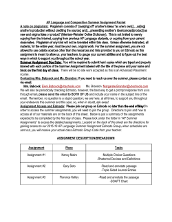 AP Language and Composition Summer Assignment Packet A note