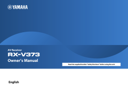 Owner`s Manual - UK Yamaha