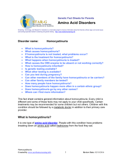 Amino Acid Disorders - NewbornScreening.info