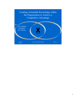 Creating Actionable Knowledge within the Organization to Achieve a
