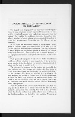 moral aspects of segregation in education