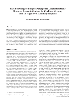 Fast Learning of Simple Perceptual Discriminations Reduces Brain