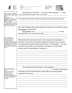 Critical Lens Fill in the Blank Essay