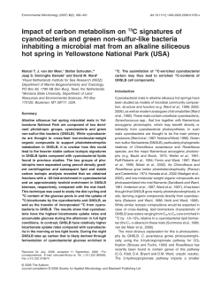 Impact of carbon metabolism on 13C signatures of cyanobacteria