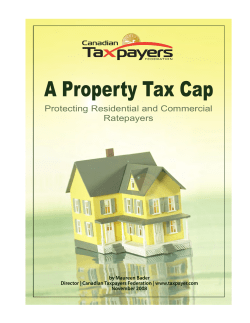 A Property Tax Cap - Canadian Taxpayers Federation