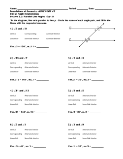 Foundations of Geometry: HOMEWORK #9 Uni