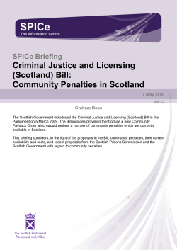 (Scotland) Bill : Community Penalties in Scotland