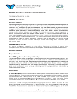 Amazon Rainforest Workshops