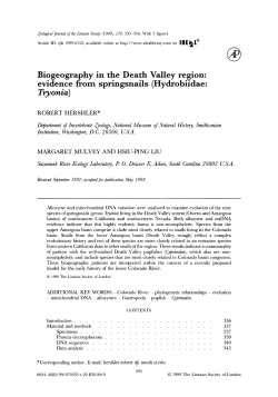 Biogeography in the Death Valley region: evidence from