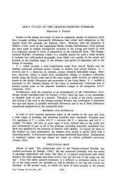 Molt Cycles of the Orange