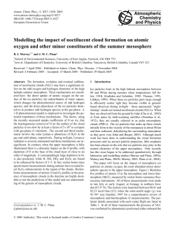 Modelling the impact of noctilucent cloud formation on atomic