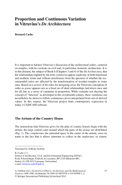 Proportion and Continuous Variation in Vitruvius`s De Architectura