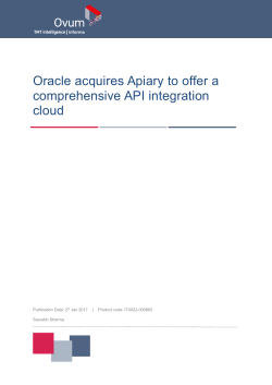 Ovum, Oracle Acquires Apiary to Offer a Comprehensive API