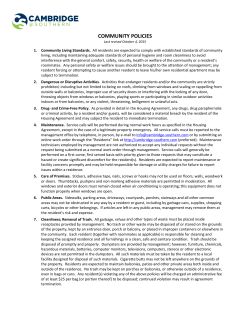 community policies - Cambridge@Southern