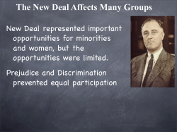 The New Deal Affects many Groups File