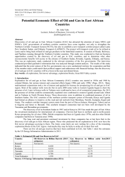 Potential Economic Effect of Oil and Gas in East African