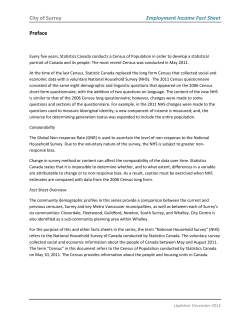 City of Surrey Employment Income Fact Sheet Preface