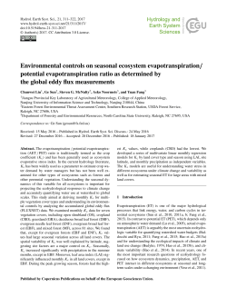 Environmental controls on seasonal ecosystem evapotranspiration