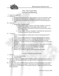Economy and Bartering Lesson Plan