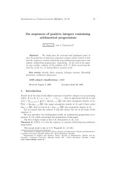 On sequences of positive integers containing arithmetical