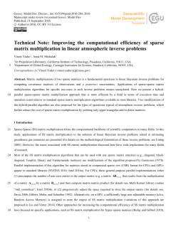 Technical Note: Improving the computational efficiency of sparse