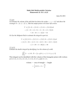 Math 2263 Multivariable Calculus Homework 12 - Math-UMN