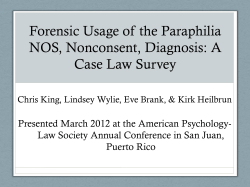 Forensic Usage of the Paraphilia NOS, Nonconsent