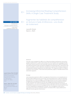 Increasing Inferential Reading Comprehension Skills