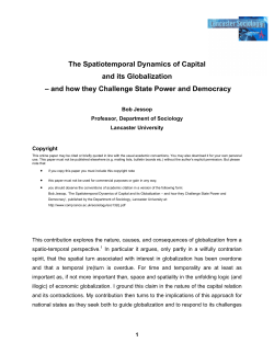The Spatiotemporal Dynamics of Capital and its Globalization