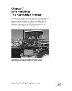 Chapter 7 Safe Handling: The Application Process