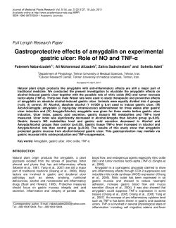 Gastroprotective effects of amygdalin on experimental gastric ulcer