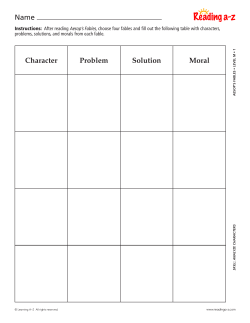 Name Character Problem Solution Moral