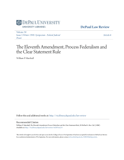 The Eleventh Amendment, Process Federalism and the Clear