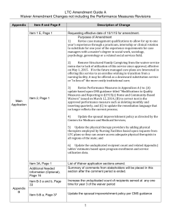 LTC Amendment Guide A Waiver Amendment Changes not