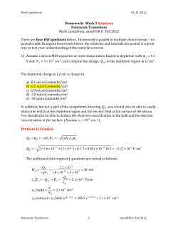 nanoHUB-U Nanoscale Transistors Week 2 Homework Soluton
