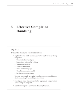 Effective Complaint Handling - the Chartered Banker Institute
