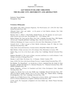 4.617 issues in islamic urbanism: the islamic city