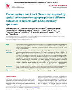 Plaque rupture and intact fibrous cap assessed by optical coherence