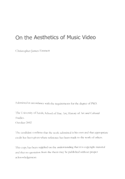 On the Aesthetics of Music Video