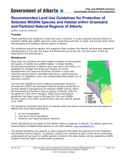 Select Wildlife Species and Habitat Within