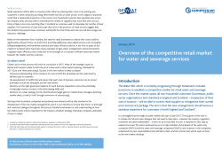 Overview of the competitive retail market for water and sewerage