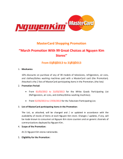 MasterCard Shopping Promotion ``March Promotion With 99