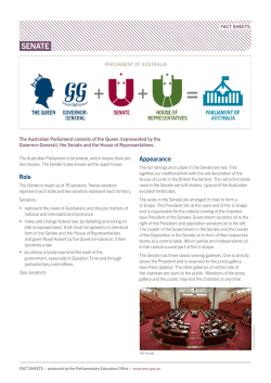 Senate Fact Sheet - Parliamentary Education Office