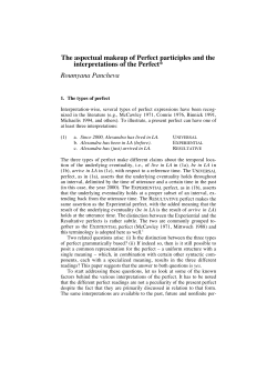 The aspectual makeup of Perfect participles and the interpretations