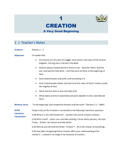 1 creation - Saint Matthew`s Anglican Church ANiC