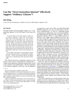 Can the ``Next-Generation Internet" Effectively Support ``Ordinary